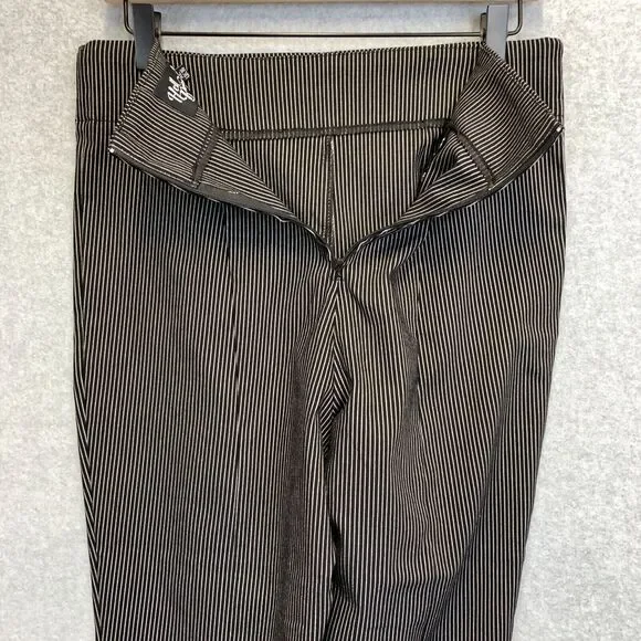 Hell Bunny Pants Womens XL Black Jack Pedal Pusher Bat Pinstripe Crop Retro Punk - Picture 5 of 15